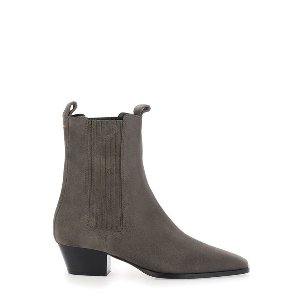 Aeyde Women Agata Cow Suede Leather Ankle Boots In Suede And Brown For Women
